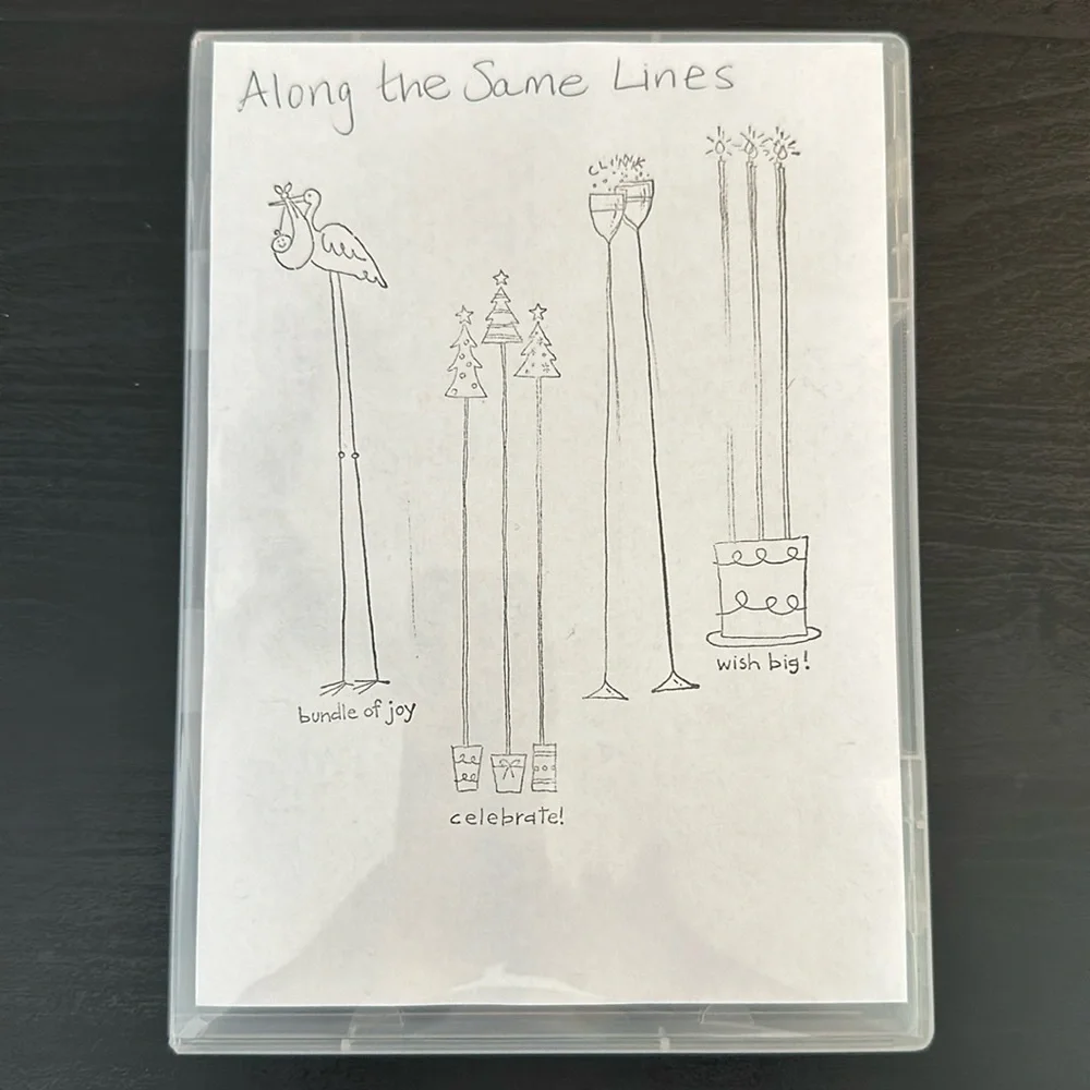 🎭 3/$25 - Stampin Up! Along the Same Lines cling stamp set of 4